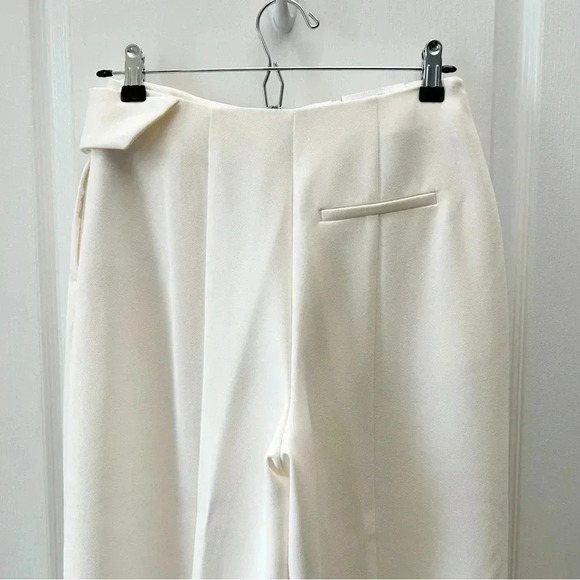 Topshop Trousers Jodi Tapered Leg High Waisted Belted Pants Ivory Size 4 NWT - Picture 10 of 16